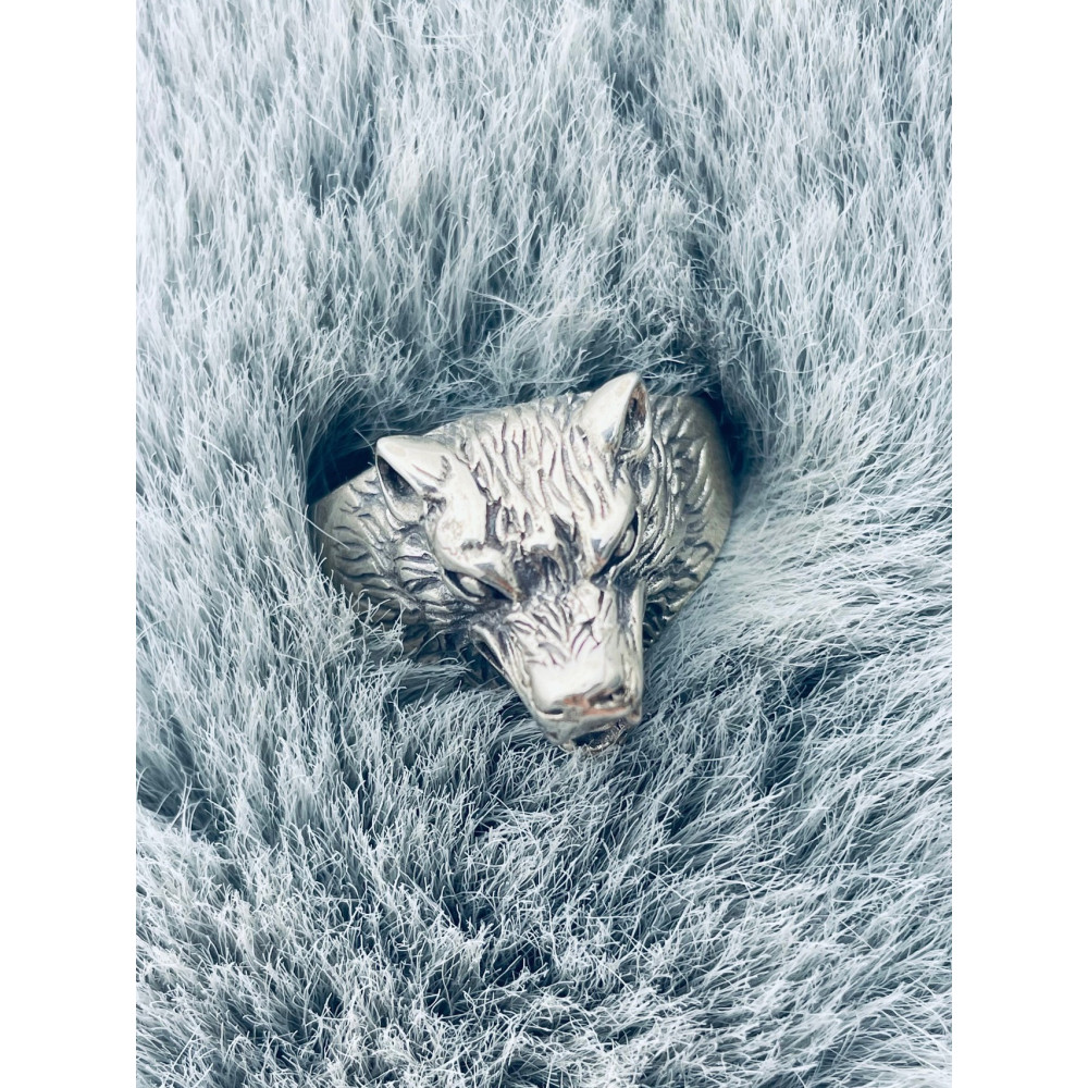 Silber-Siegelring für Männer Signet 925 Silber Wolf