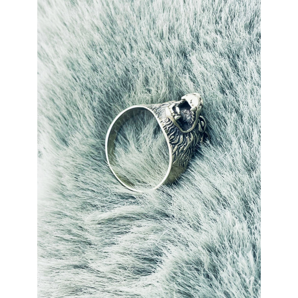 Silber-Siegelring für Männer Signet 925 Silber Wolf