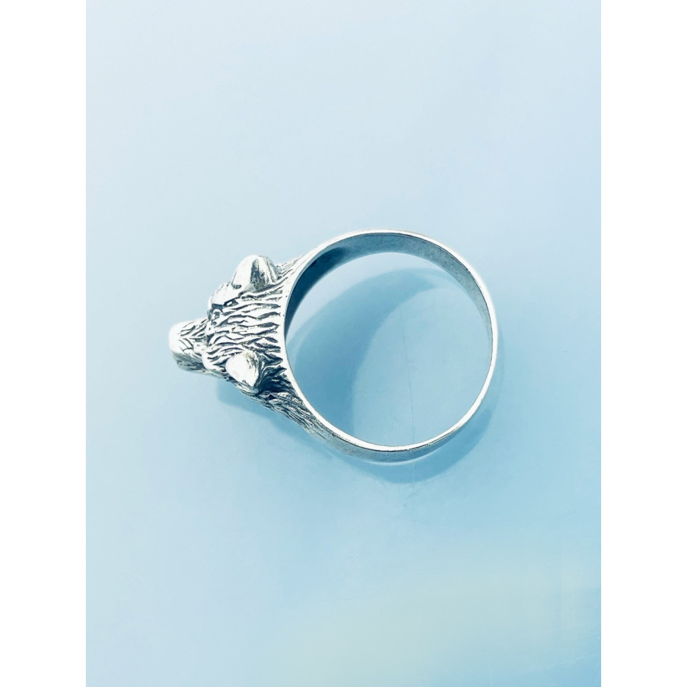 Silber-Siegelring für Männer Signet 925 Silber Wolf