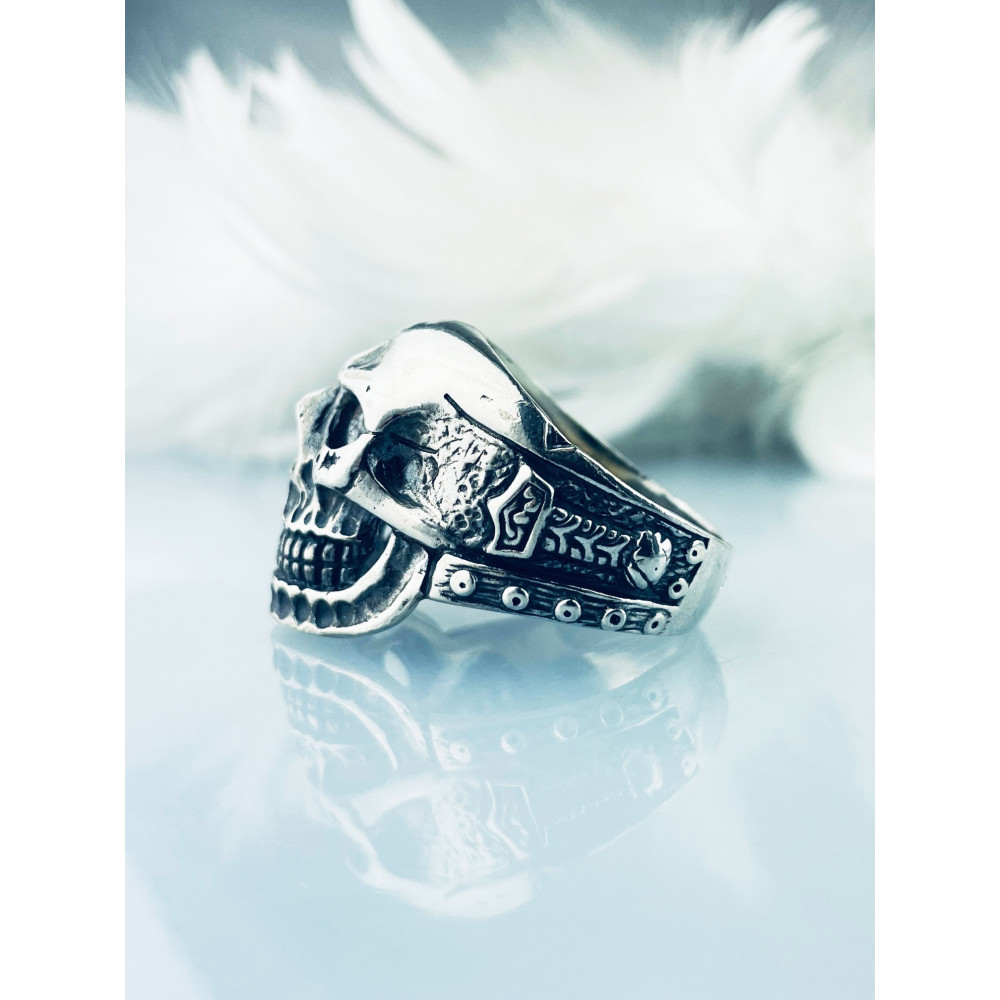 Silber-Siegelring für Männer Signet 925 Silber Schädel