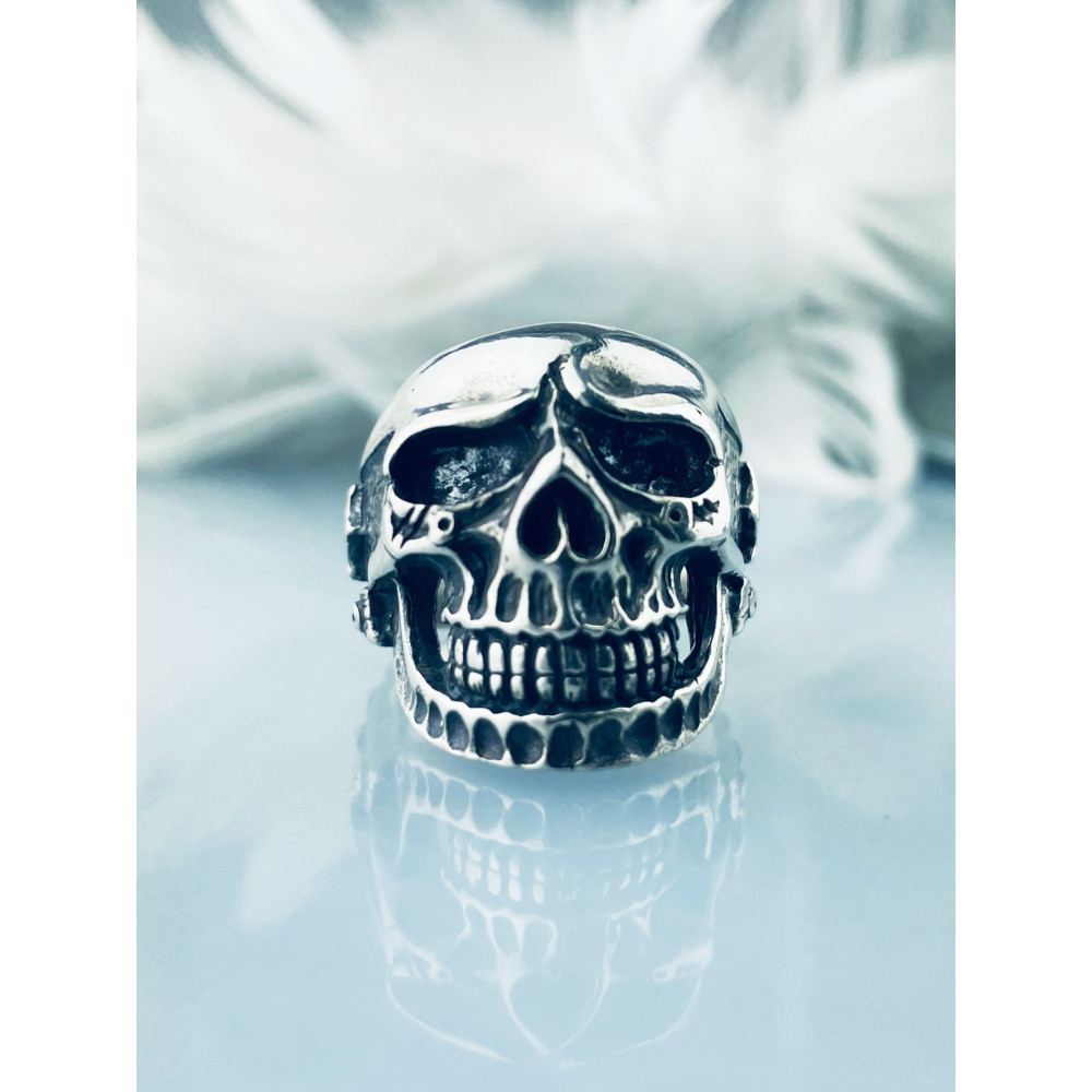 Silber-Siegelring für Männer Signet 925 Silber Schädel