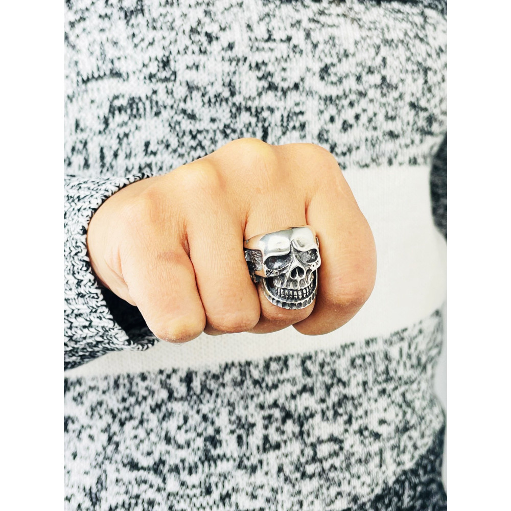 Silber-Siegelring für Männer Signet 925 Silber Schädel