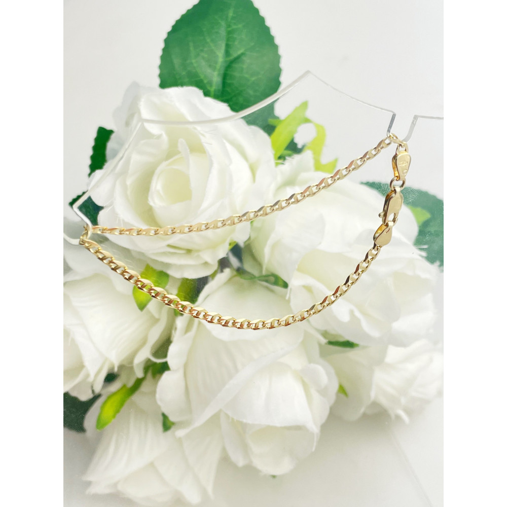 Złota bransoletka pełna drabinka pancerka