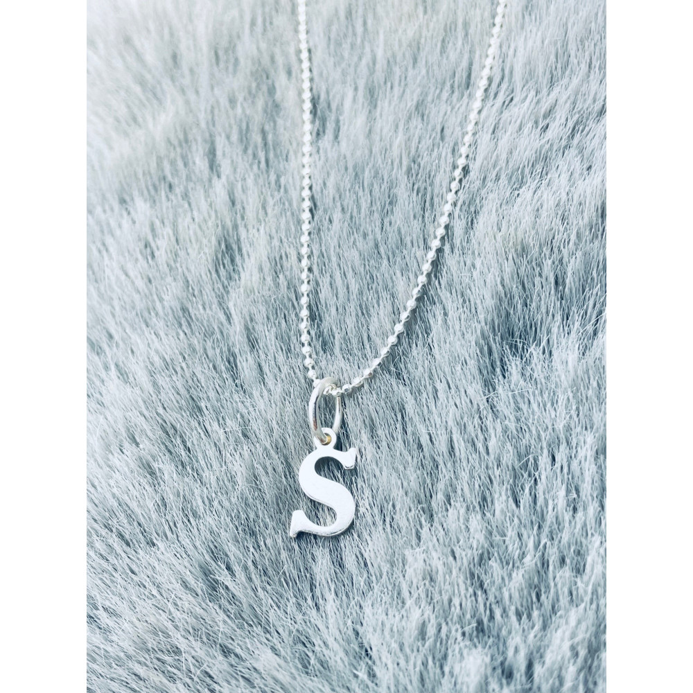 925 Silber Anhänger Buchstabe S Kettenanhänger Kugelkette