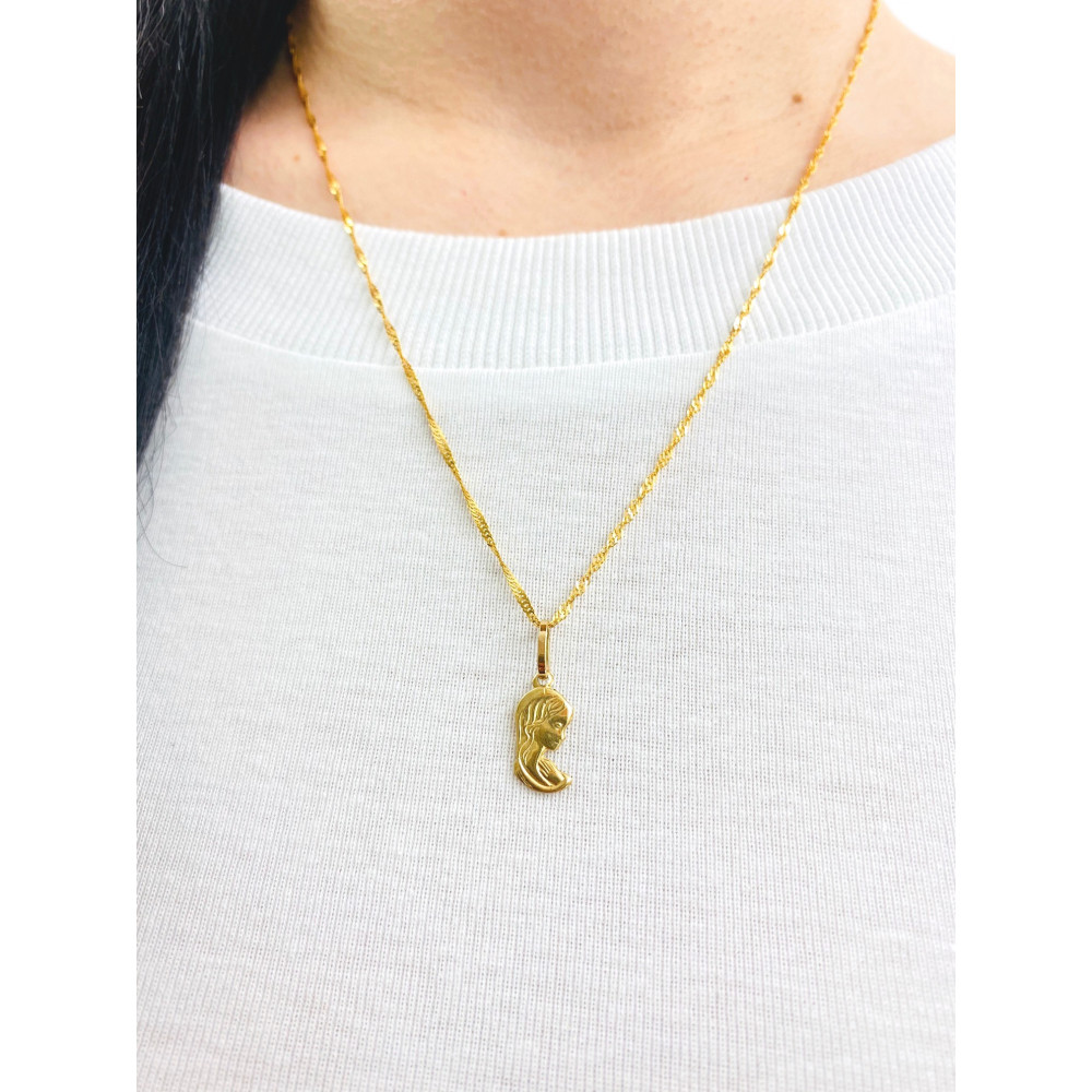 Złoty Medalik Zawieszka Matka Boska Fatimska