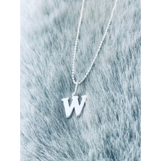 925 Silber Anhänger Buchstabe W Kettenanhänger Kugelkette
