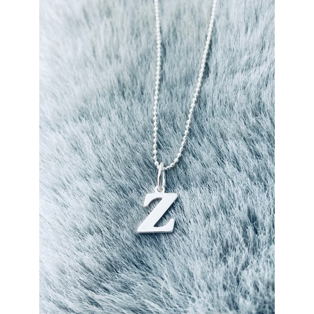 925 Silber Anhänger Buchstabe Z Kettenanhänger Kugelkette