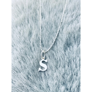 925 Silber Anhänger Buchstabe S Kettenanhänger Kugelkette