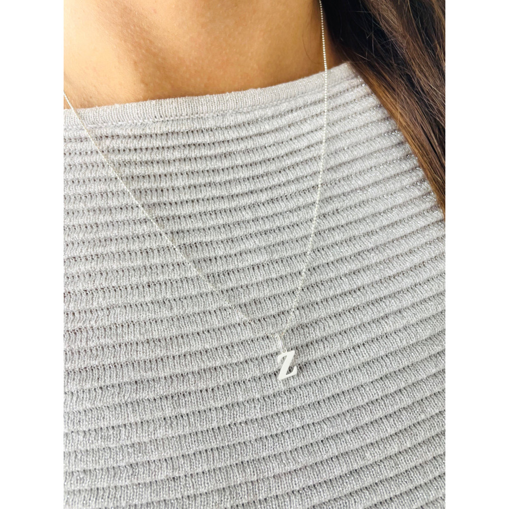 925 Silber Anhänger Buchstabe Z Kettenanhänger Kugelkette