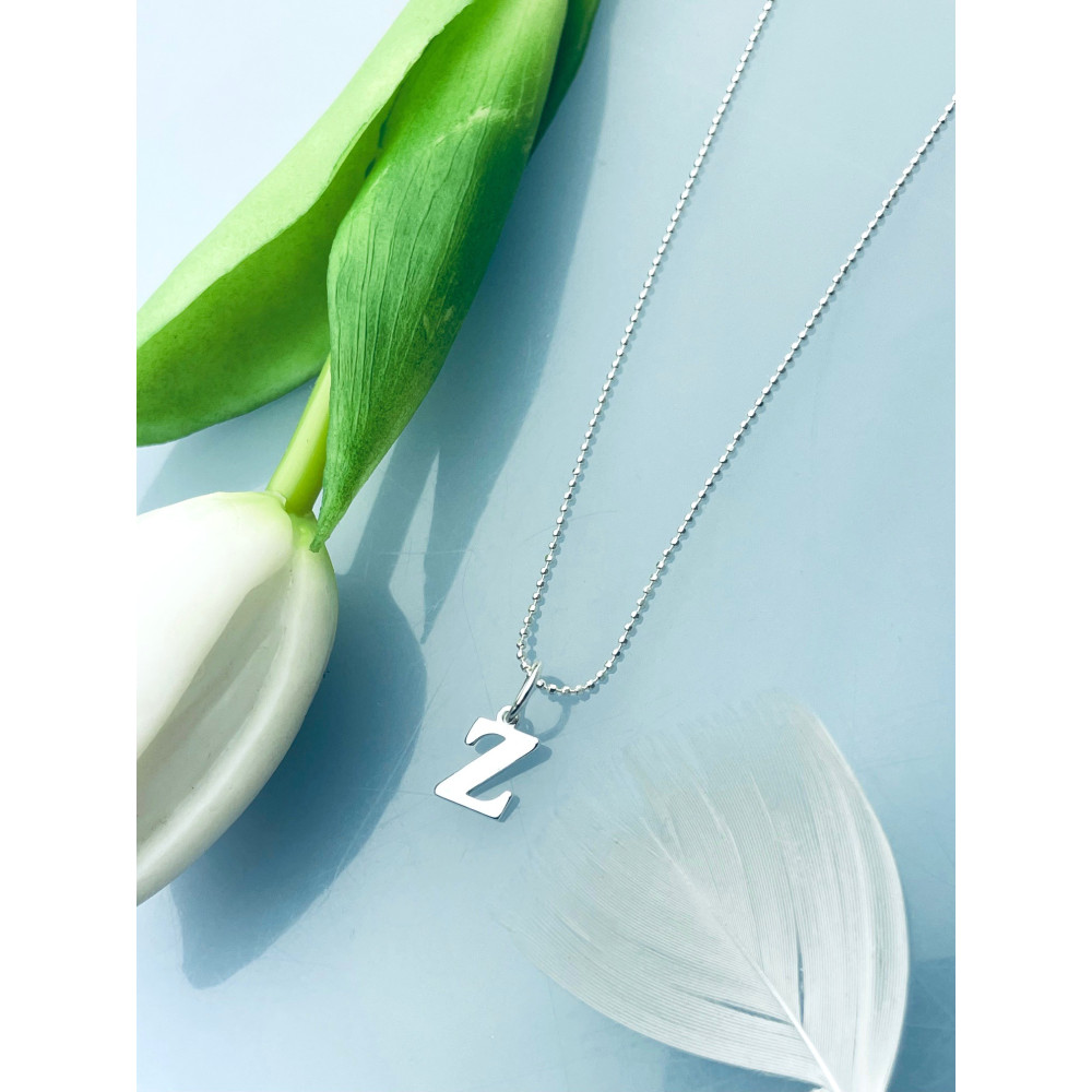 925 Silber Anhänger Buchstabe Z Kettenanhänger Kugelkette