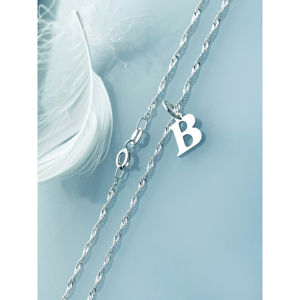 925 Silber Anhänger Buchstabe B Kettenanhänger Singapore Magic
