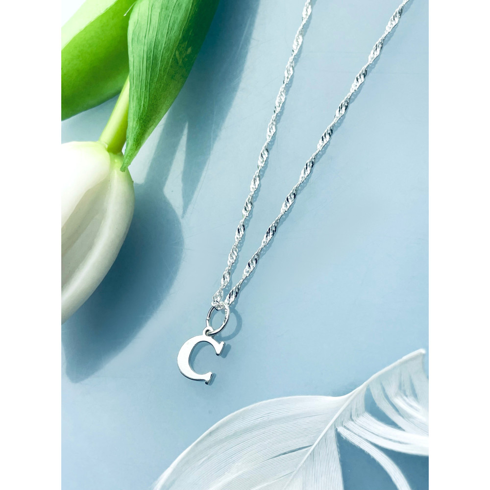 925 Silber Anhänger Buchstabe C Kettenanhänger Singapore Magic