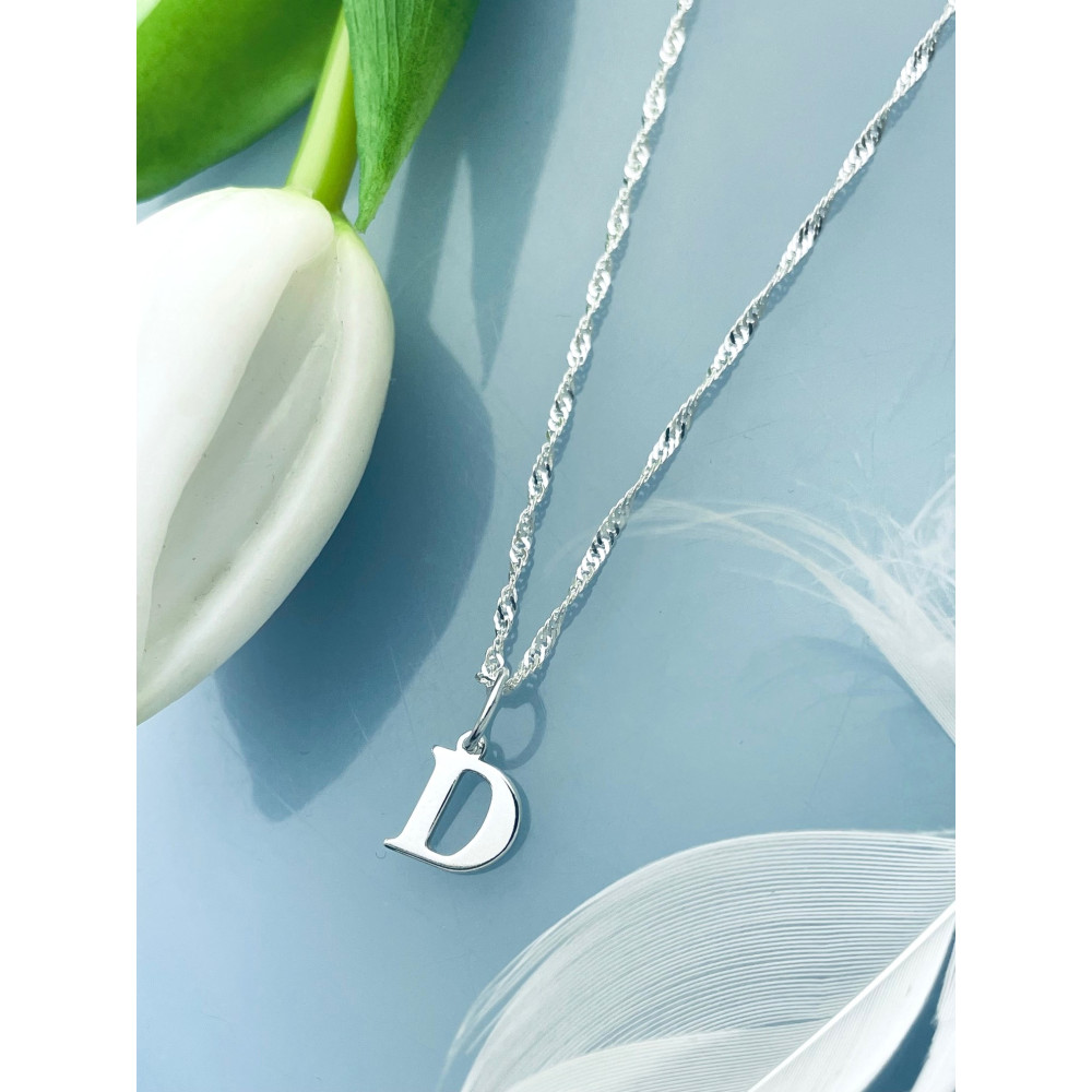 925 Silber Anhänger Buchstabe D Kettenanhänger Singapore Magic