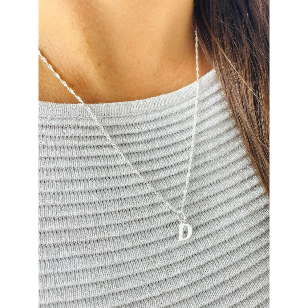 925 Silber Anhänger Buchstabe D Kettenanhänger Singapore Magic