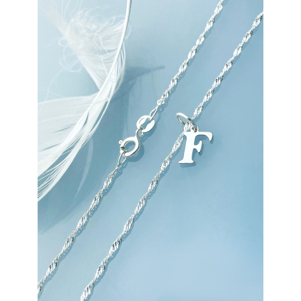 925 Silber Anhänger Buchstabe F Kettenanhänger Singapore Magic