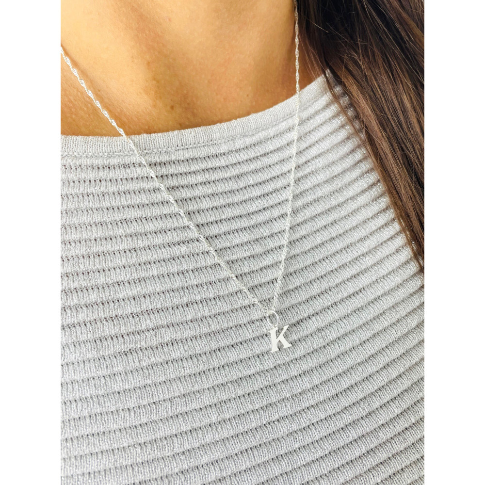 925 Silber Anhänger Buchstabe K Kettenanhänger Singapore Magic