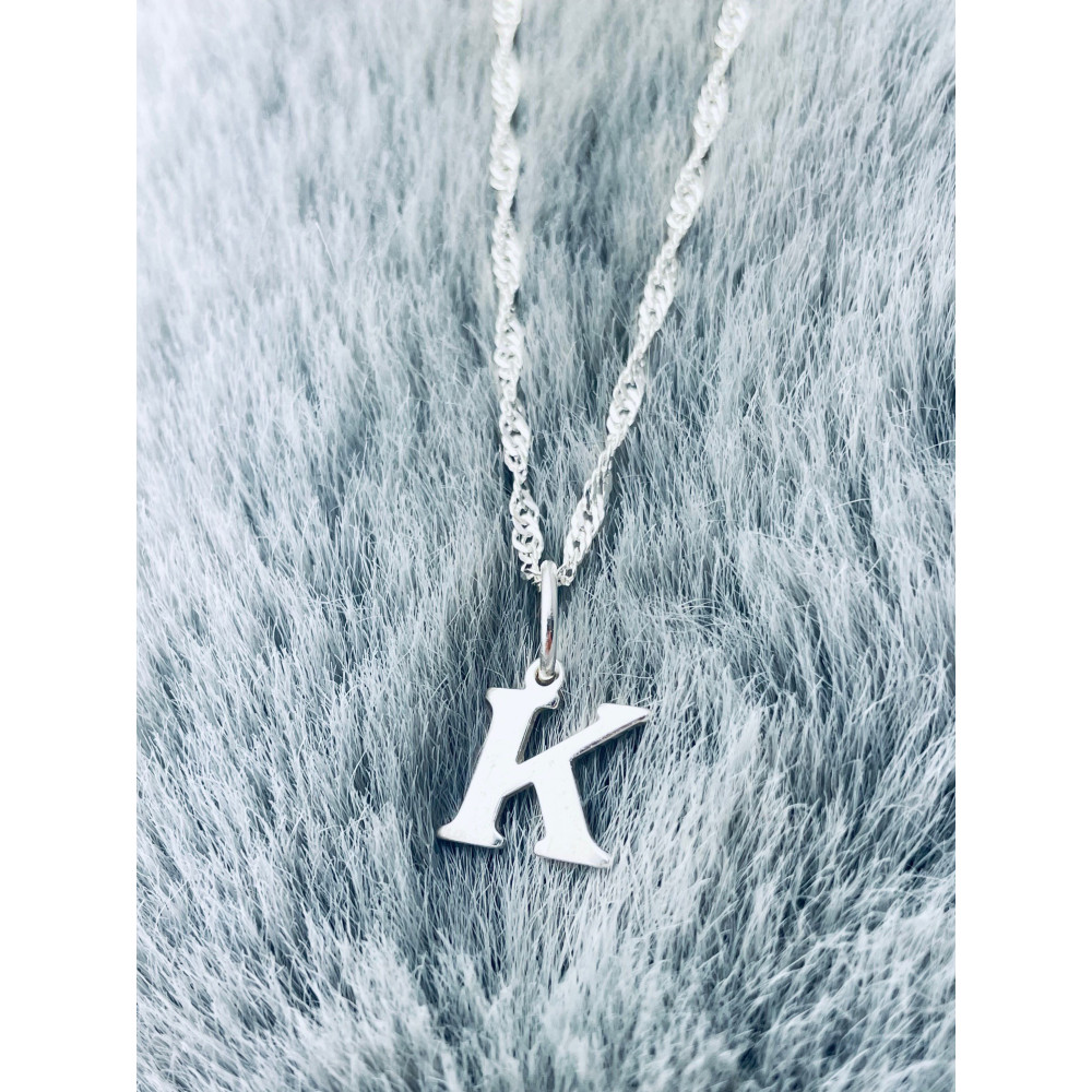 925 Silber Anhänger Buchstabe K Kettenanhänger Singapore Magic