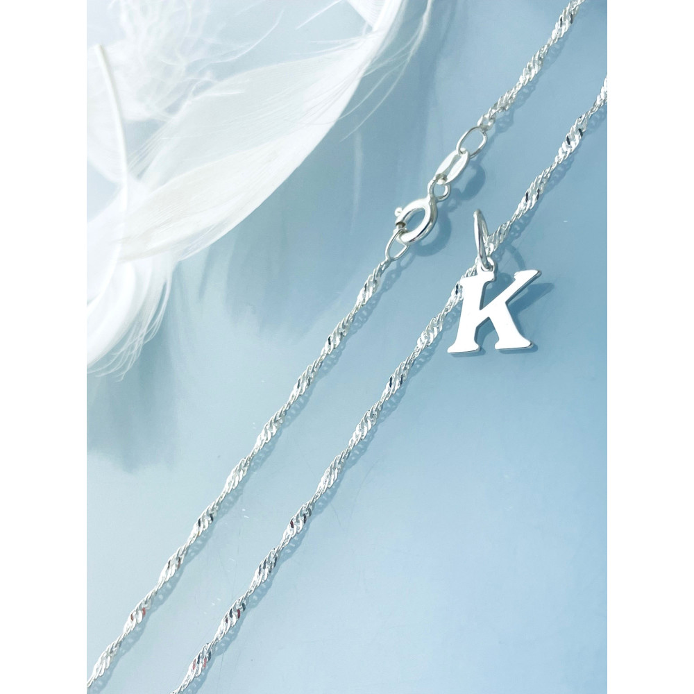 925 Silber Anhänger Buchstabe K Kettenanhänger Singapore Magic