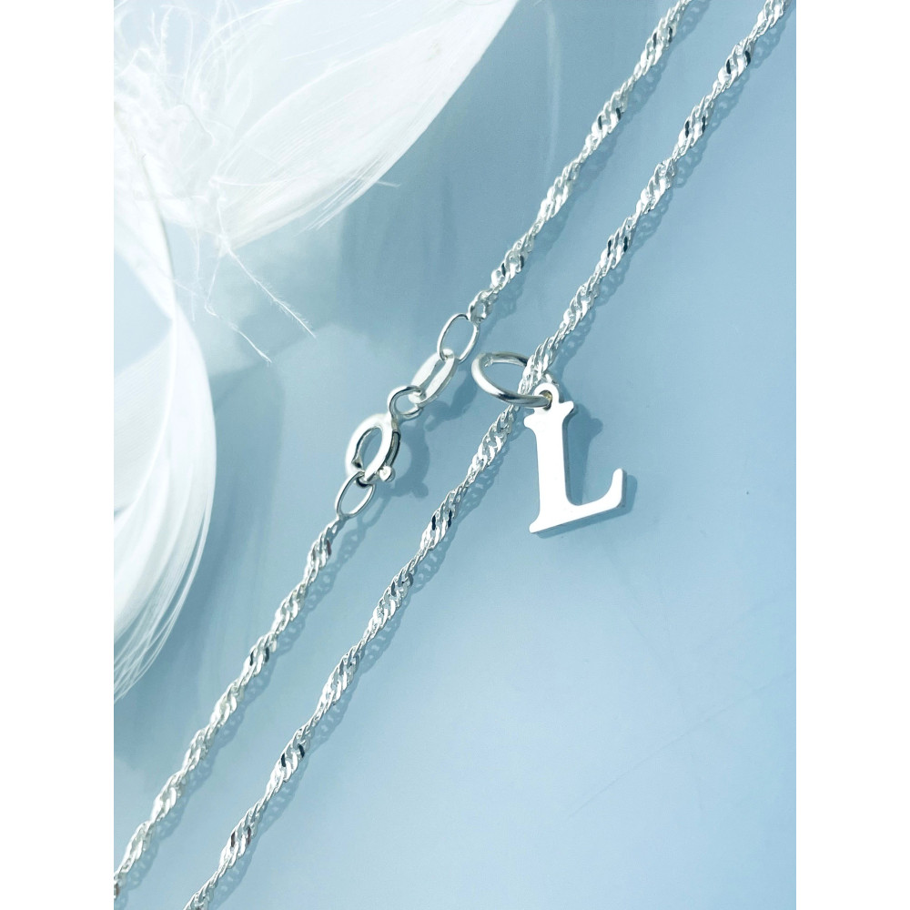 925 Silber Anhänger Buchstabe L Kettenanhänger Singapore Magic