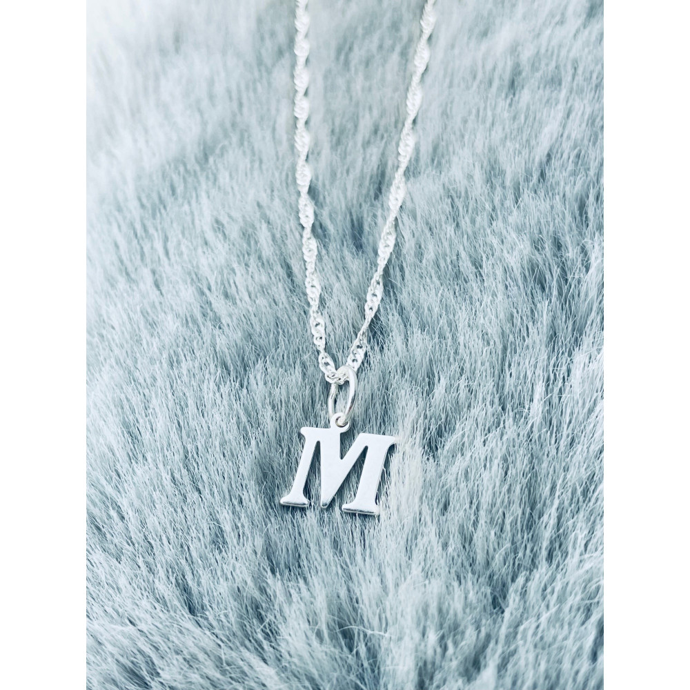 925 Silber Anhänger Buchstabe M Kettenanhänger Singapore Magic