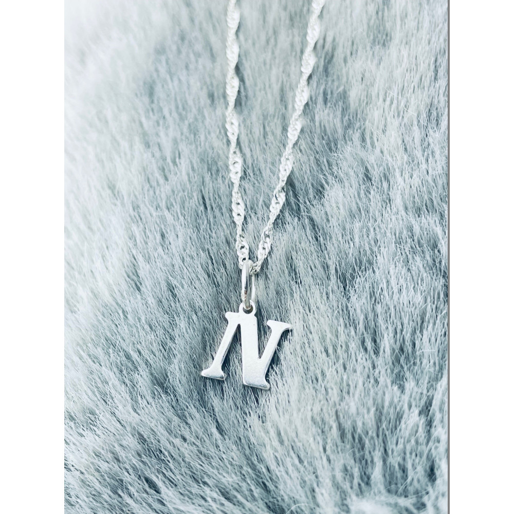 925 Silber Anhänger Buchstabe N Kettenanhänger Singapore Magic