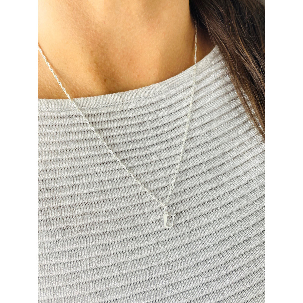 925 Silber Anhänger Buchstabe U Kettenanhänger Singapore Magic