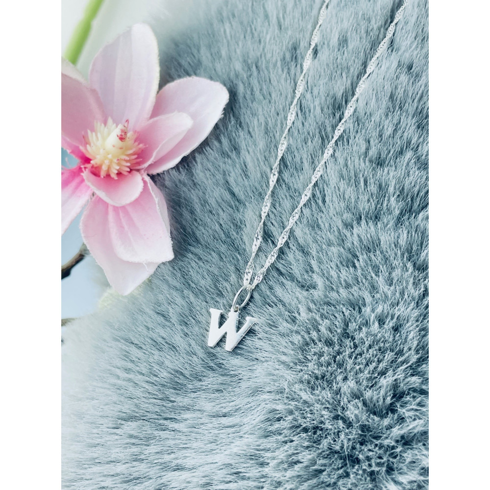 925 Silber Anhänger Buchstabe W Kettenanhänger Singapore Magic