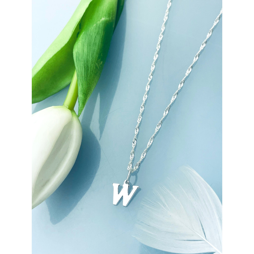 925 Silber Anhänger Buchstabe W Kettenanhänger Singapore Magic