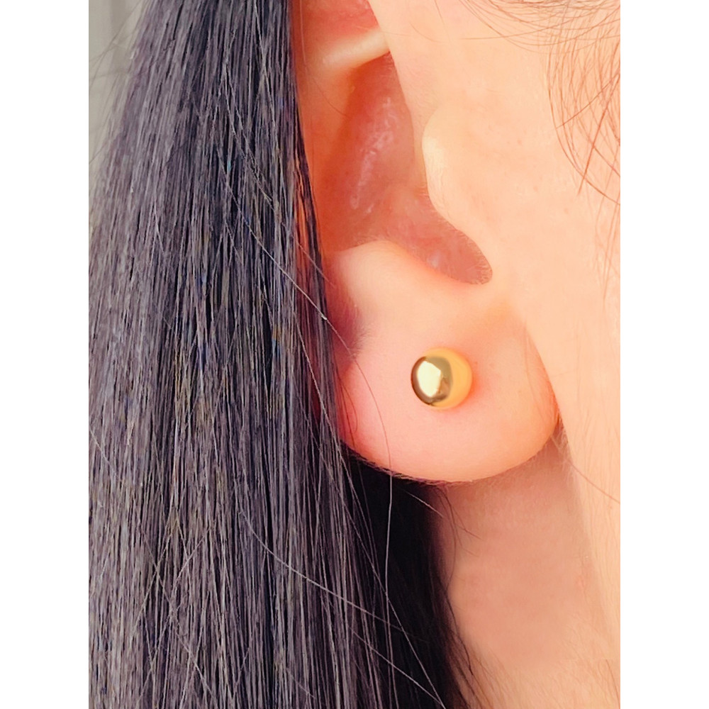 Złote kolczyki półkule