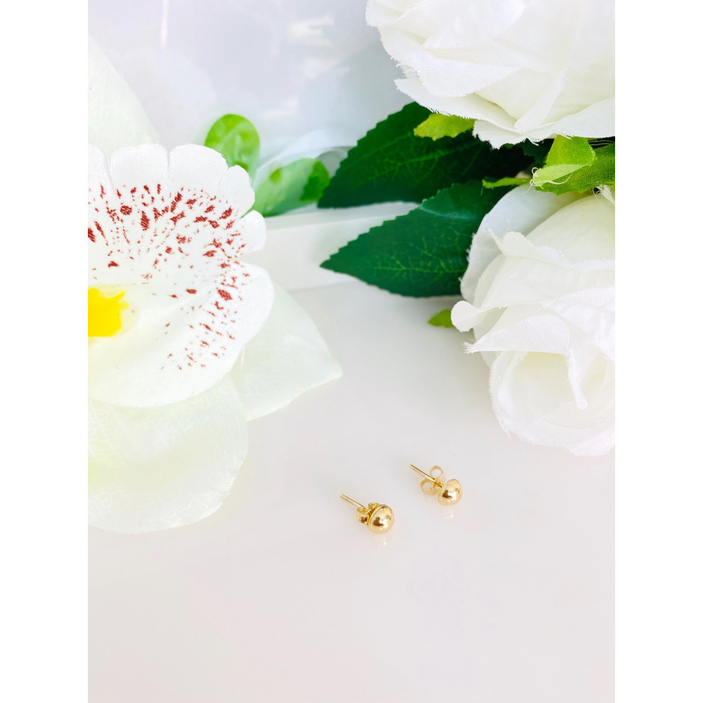 Złote kolczyki półkule