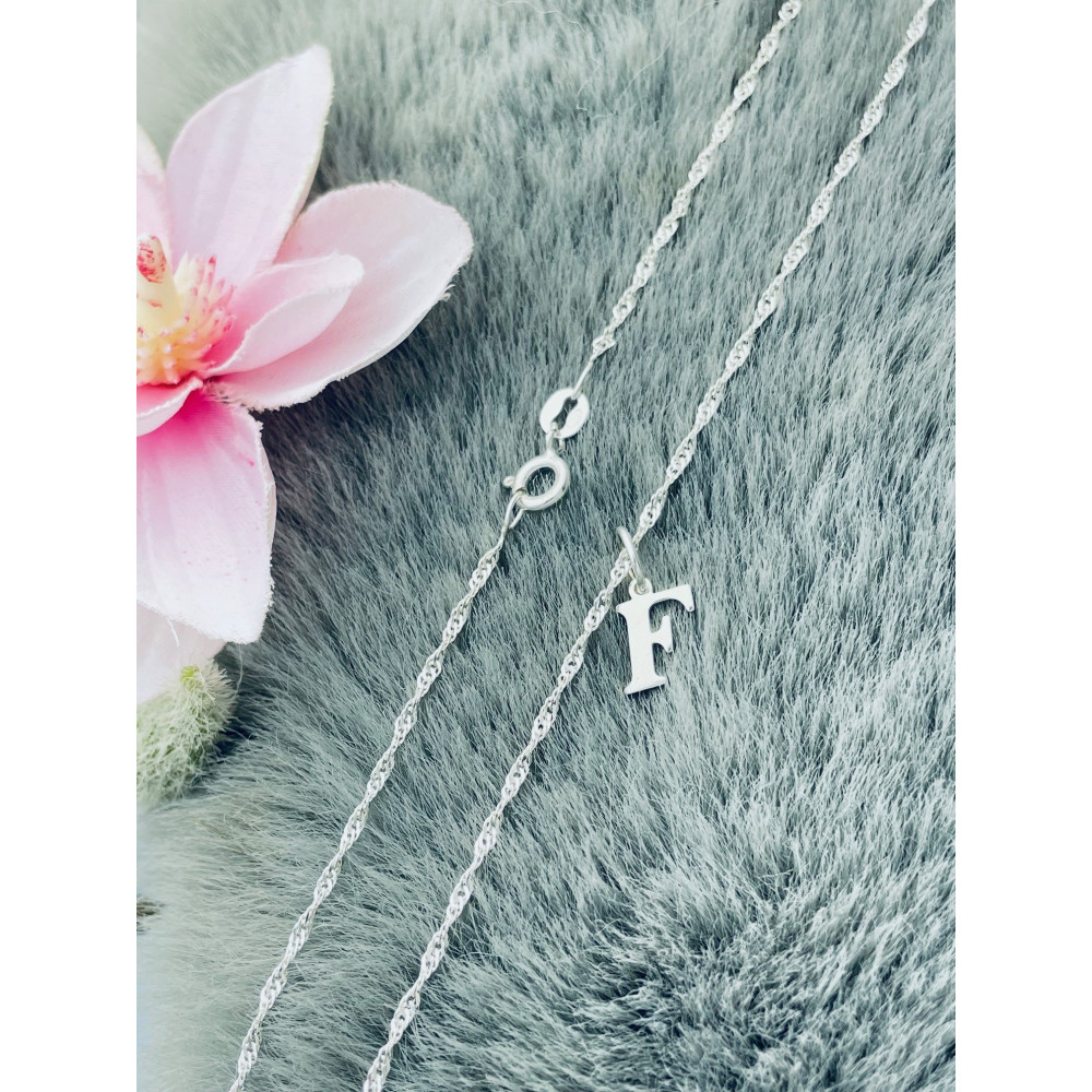 925 Silber Anhänger Buchstabe F Kettenanhänger Singapore Magic
