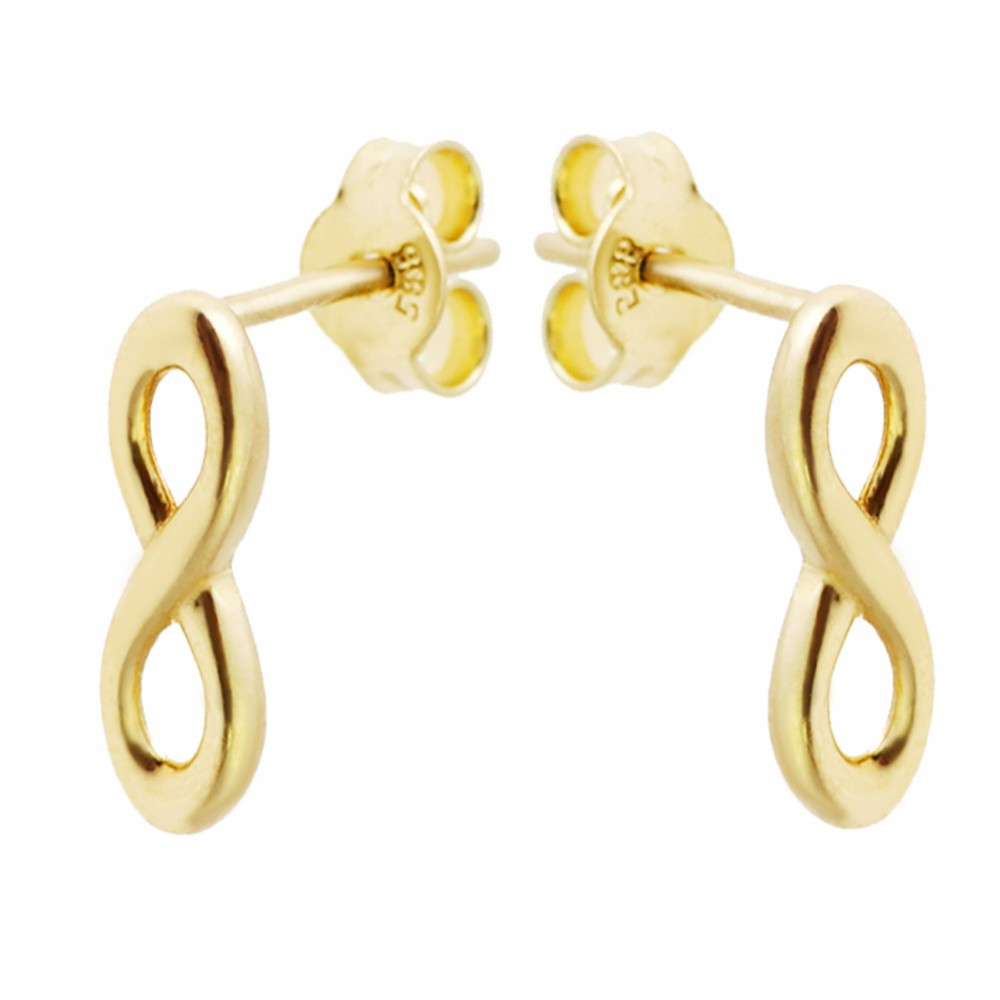 Złote kolczyki nieskończoność