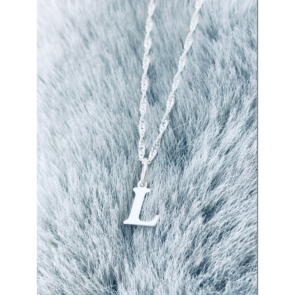 925 Silber Anhänger Buchstabe L Kettenanhänger Singapore Magic