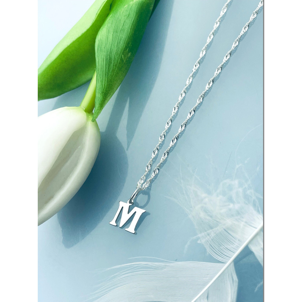 925 Silber Anhänger Buchstabe M Kettenanhänger Singapore Magic