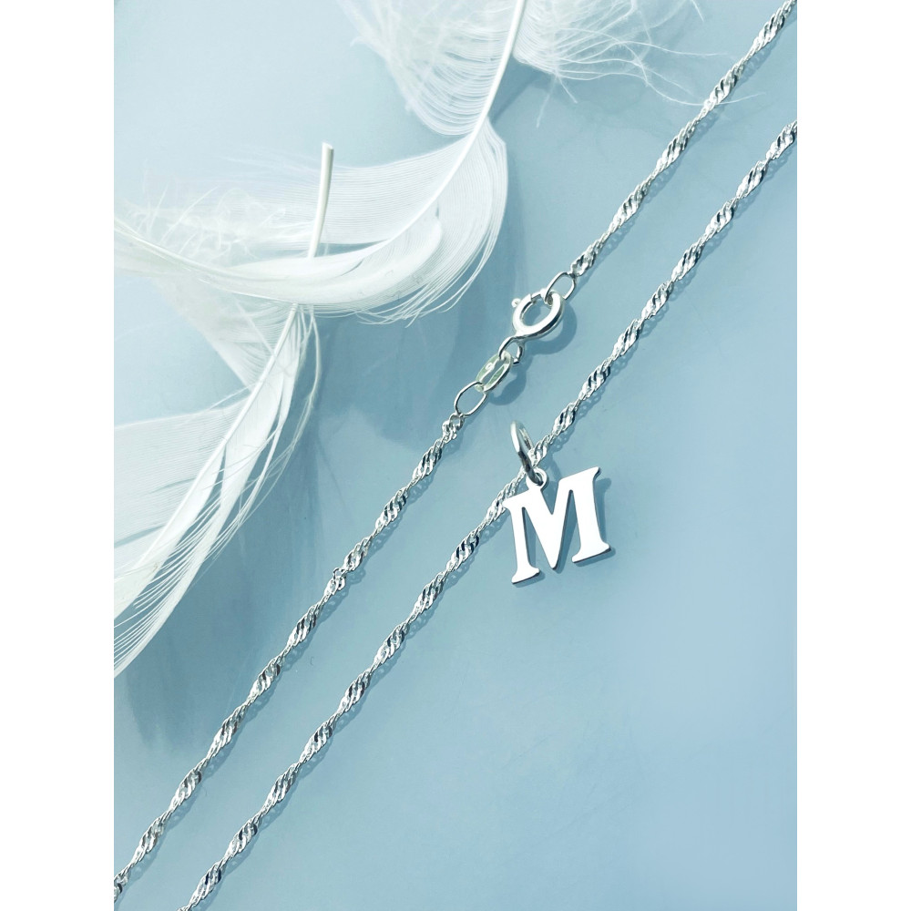 925 Silber Anhänger Buchstabe M Kettenanhänger Singapore Magic