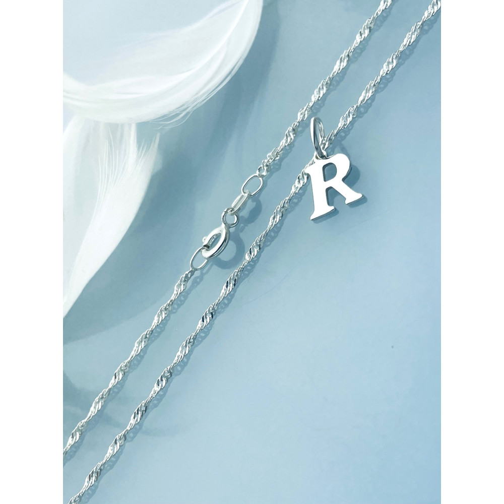 925 Silber Anhänger Buchstabe R Kettenanhänger Singapore Magic