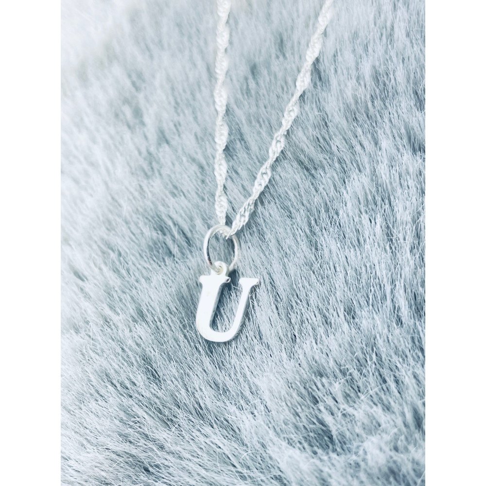 925 Silber Anhänger Buchstabe U Kettenanhänger Singapore Magic