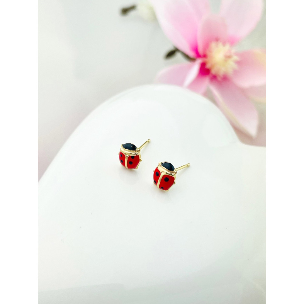 Gold Ohrringe Marienkäfer Ohrhänger Ohrstecker Ohrschmuck Gelbgold Gold 585er 14KT