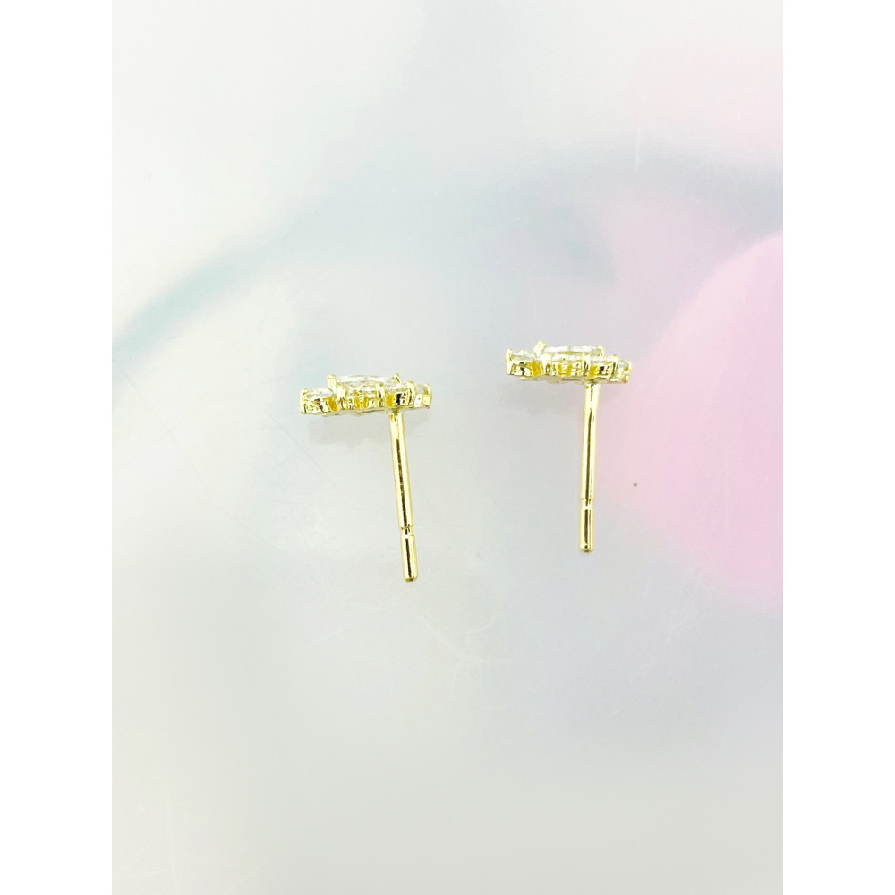 Ohrringe mit Zirkonia Ohrhänger Ohrstecker Ohrschmuck Paar Gelbgold 585er 14KT