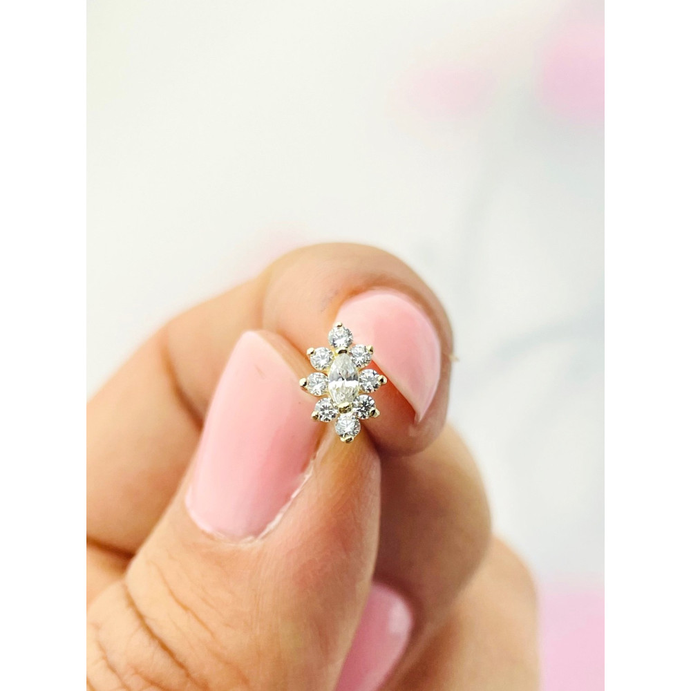 Ohrringe mit Zirkonia Ohrhänger Ohrstecker Ohrschmuck Paar Gelbgold 585er 14KT