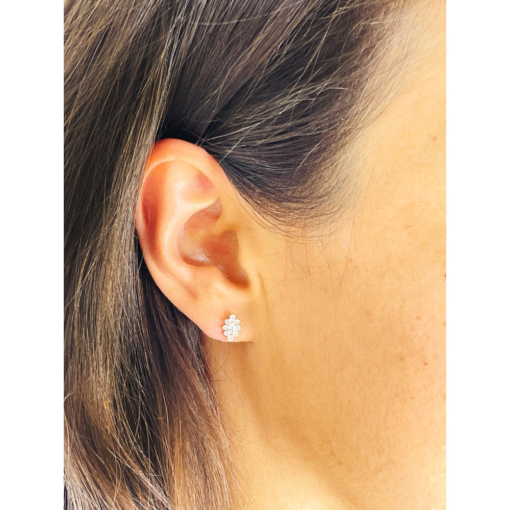 Ohrringe mit Zirkonia Ohrhänger Ohrstecker Ohrschmuck Paar Gelbgold 585er 14KT