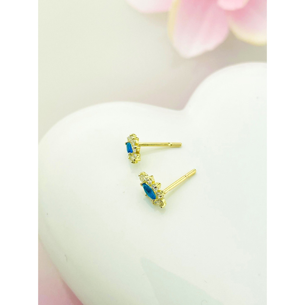 Ohrringe mit Zirkonia Ohrhänger Ohrstecker Ohrschmuck Paar Gelbgold 585er 14KT