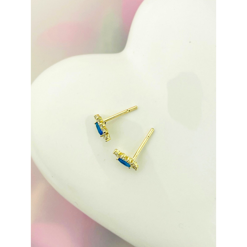 copy of Złote kolczyki kuleczki z cyrkoniami dwukolorowe