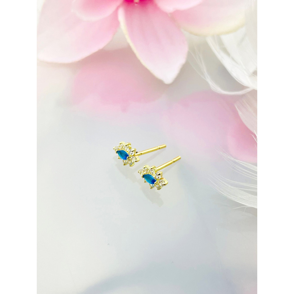 Ohrringe mit Zirkonia Ohrhänger Ohrstecker Ohrschmuck Paar Gelbgold 585er 14KT