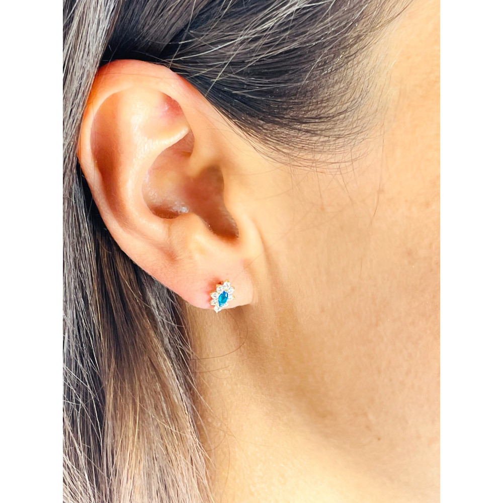 Ohrringe mit Zirkonia Ohrhänger Ohrstecker Ohrschmuck Paar Gelbgold 585er 14KT