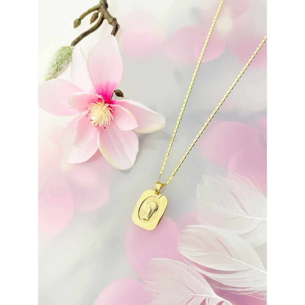 Złoty Medalik Zawieszka Matka Boska Chrzest Komunia