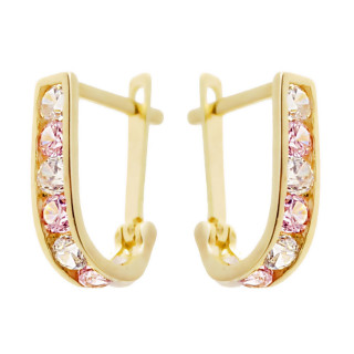 Złote kolczyki przecinki z cyrkoniami