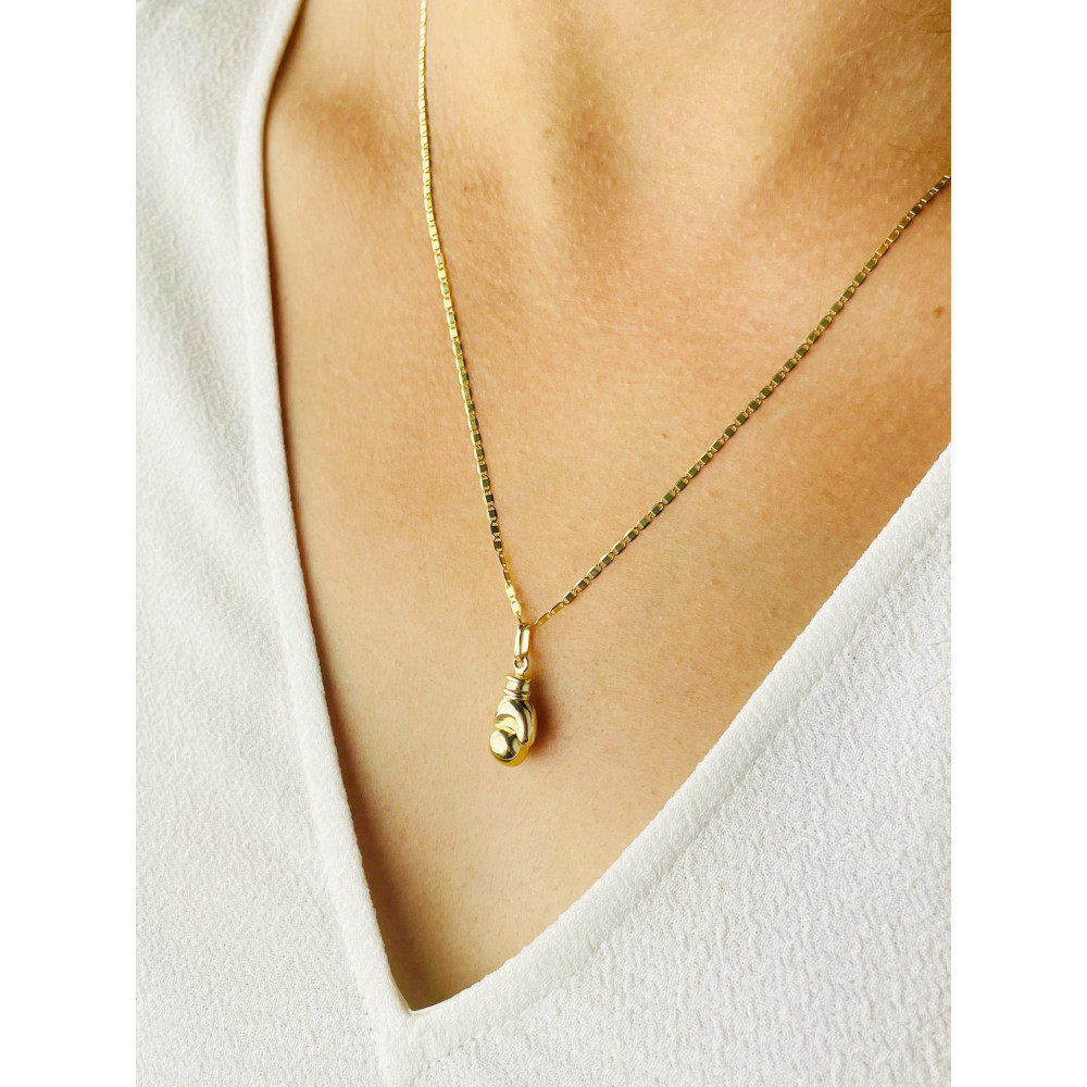 Złoty wisiorek zawieszka rękawica bokserska figurka