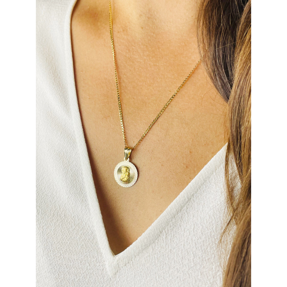 Złoty Medalik Zawieszka Matka Boska Częstochowska Chrzest Komunia