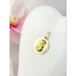 Złoty Medalik Zawieszka Matka Boska Częstochowska Chrzest Komunia